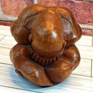 Hand-carved 4" Weeping Buddha